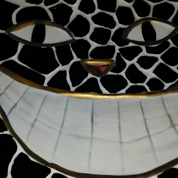CRESCENT CERAMIC MOSAIC CAT CANDY DISH - Picture 4 of 6